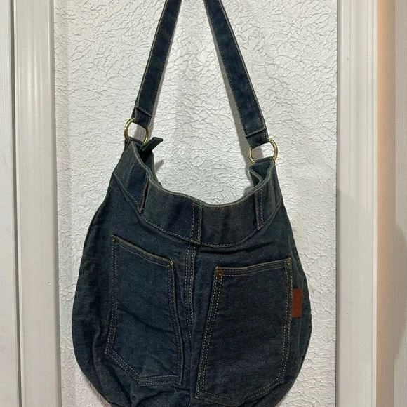 Patricia Nash- Hartley Denim Hobo Shoulder Bag - Picture 3 of 10